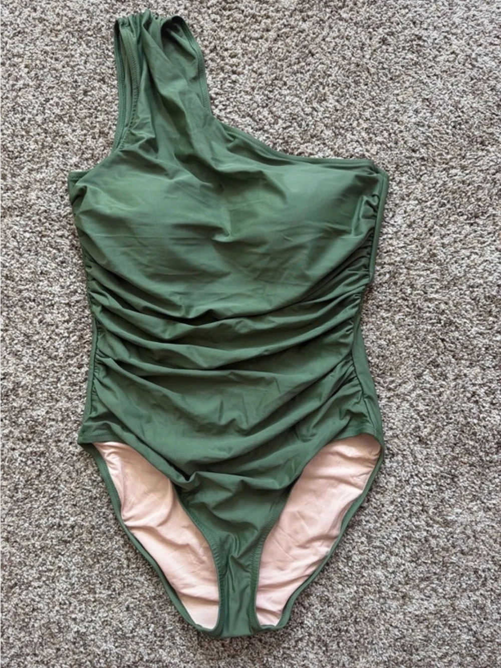 J. Crew One-Shoulder Ruched Swimsuit